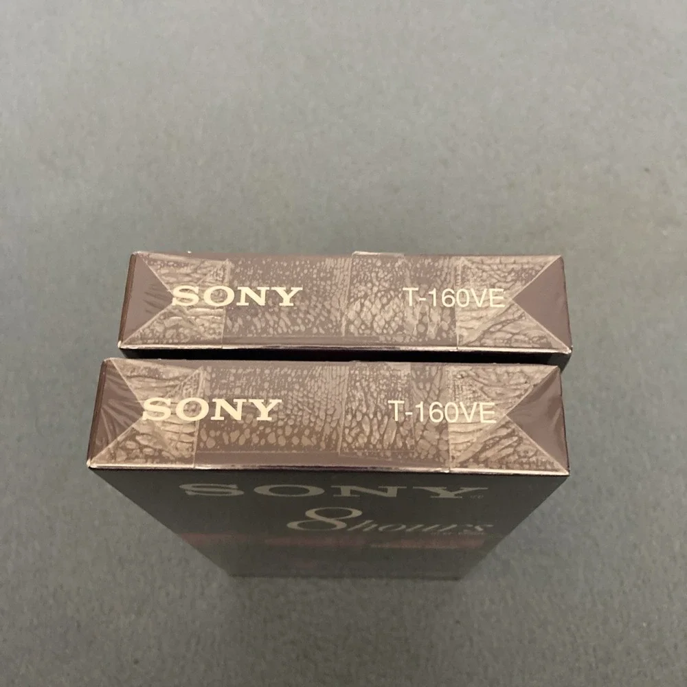 Sony Premium Grade T-160VE Sealed Blank 8 Hours VHS Tapes - Lot of 2